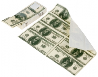 100 dolláros papírzsebkendő hátoldala